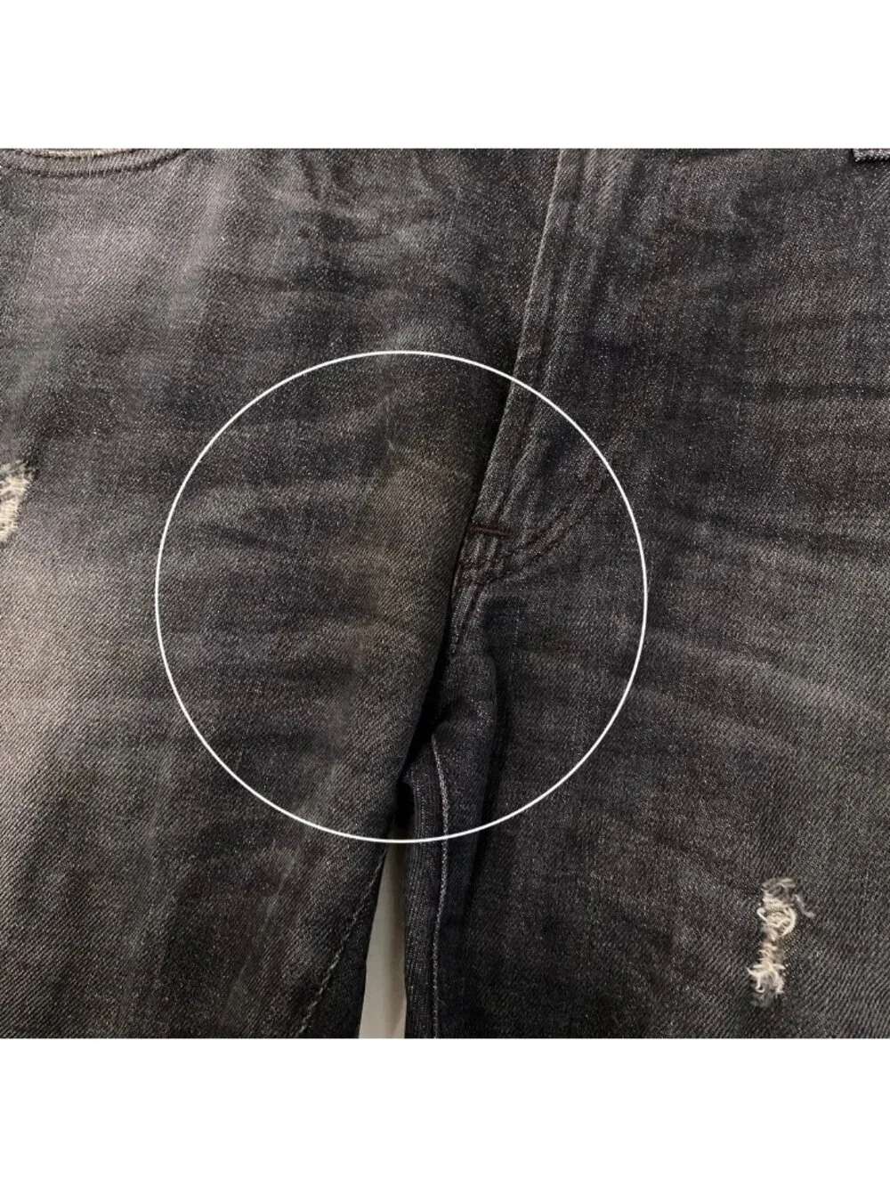 Dolce & Gabbana Denim Pants Jeans Distressed Logo Plate Cotton Blend 50 Black